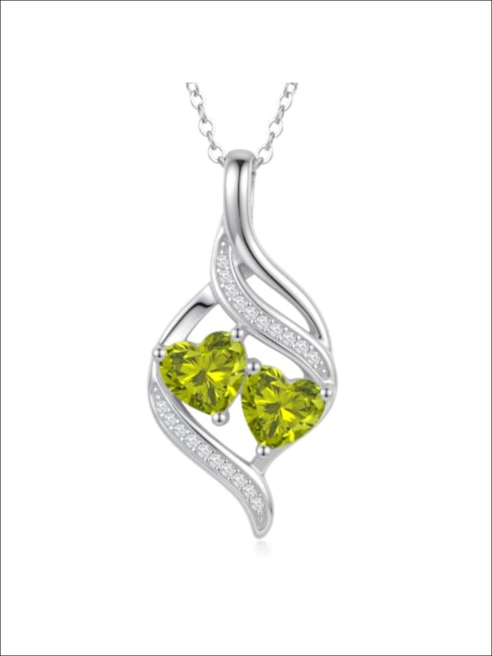 Infinity Heart Birthstone Pendant Necklace Platinum Plated CZ Gift